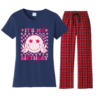 Groovy ItS My Birthday Bday Flower Women's Flannel Pajama Set