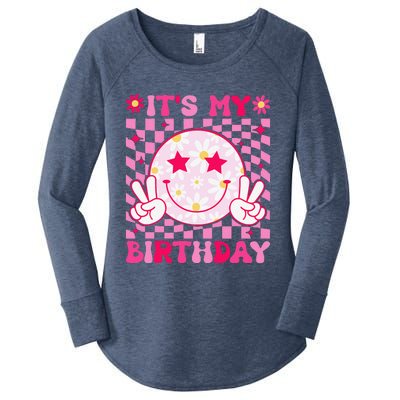 Groovy ItS My Birthday Bday Flower Women's Perfect Tri Tunic Long Sleeve Shirt