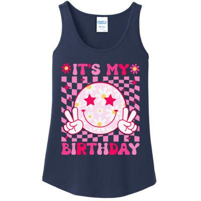 Groovy ItS My Birthday Bday Flower Ladies Essential Tank