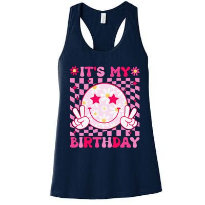 Groovy ItS My Birthday Bday Flower Women's Racerback Tank