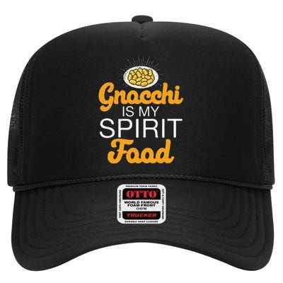 Gnocchi Is My Spirit Food Funny Italian Cuisine Gnocchi Fans High Crown Mesh Back Trucker Hat