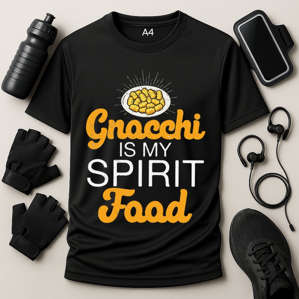 Gnocchi Is My Spirit Food Funny Italian Cuisine Gnocchi Fans Cooling Performance Crew T-Shirt