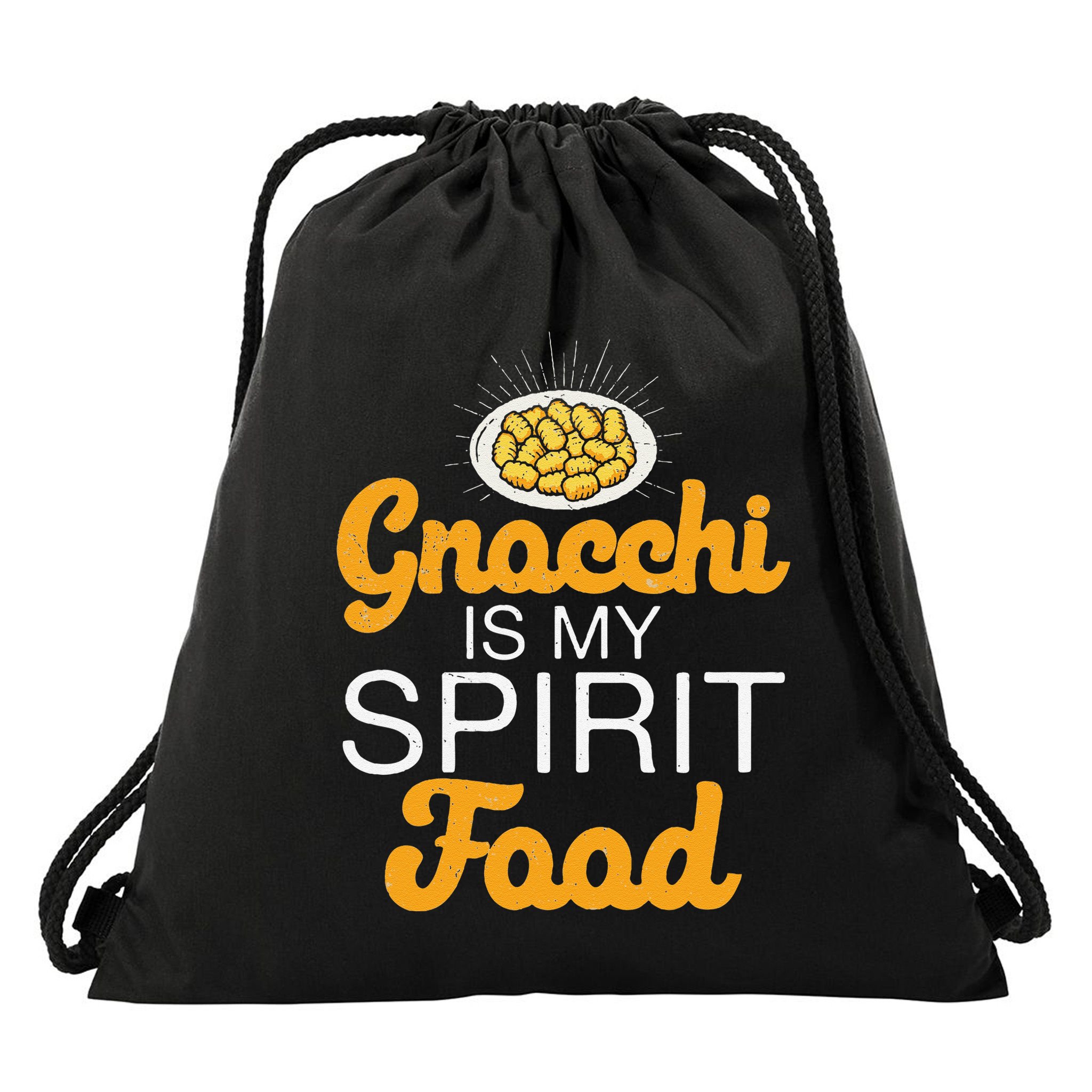 Gnocchi Is My Spirit Food Funny Italian Cuisine Gnocchi Fans Drawstring Bag