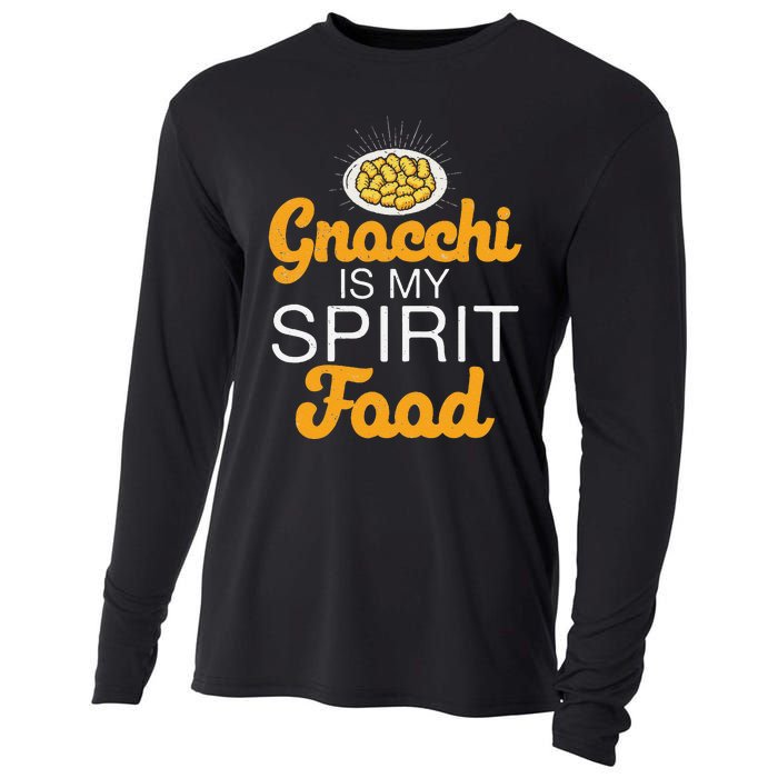 Gnocchi Is My Spirit Food Funny Italian Cuisine Gnocchi Fans Cooling Performance Long Sleeve Crew