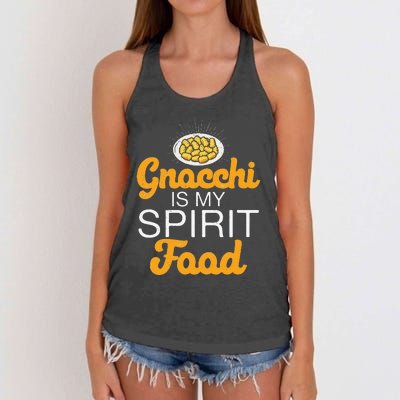 Gnocchi Is My Spirit Food Funny Italian Cuisine Gnocchi Fans Women's Knotted Racerback Tank