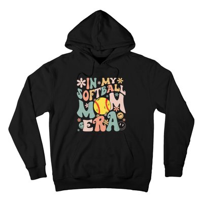 Groovy In My Softball Mom Era Mom Life Game Day Vibes Mama Hoodie