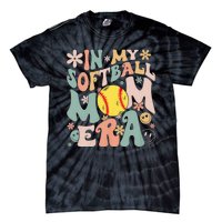 Groovy In My Softball Mom Era Mom Life Game Day Vibes Mama Tie-Dye T-Shirt