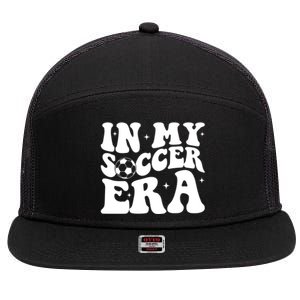 Groovy In My Soccer Era Soccer Player Gift 7 Panel Mesh Trucker Snapback Hat