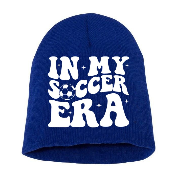 Groovy In My Soccer Era Soccer Player Gift Short Acrylic Beanie