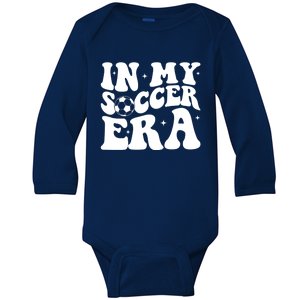 Groovy In My Soccer Era Soccer Player Gift Baby Long Sleeve Bodysuit