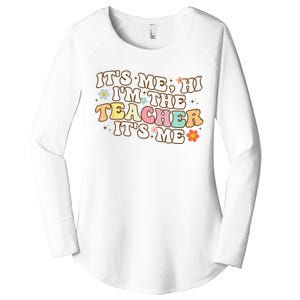 Groovy It's Me Hi I'm The Teacher It's Me Funny Teacher Women's Perfect Tri Tunic Long Sleeve Shirt