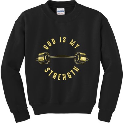 God Is My Strength Kids Sweatshirt
