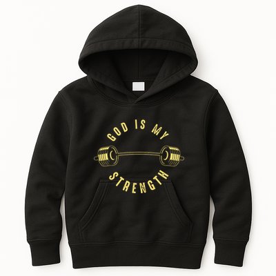 God Is My Strength Kids Hoodie