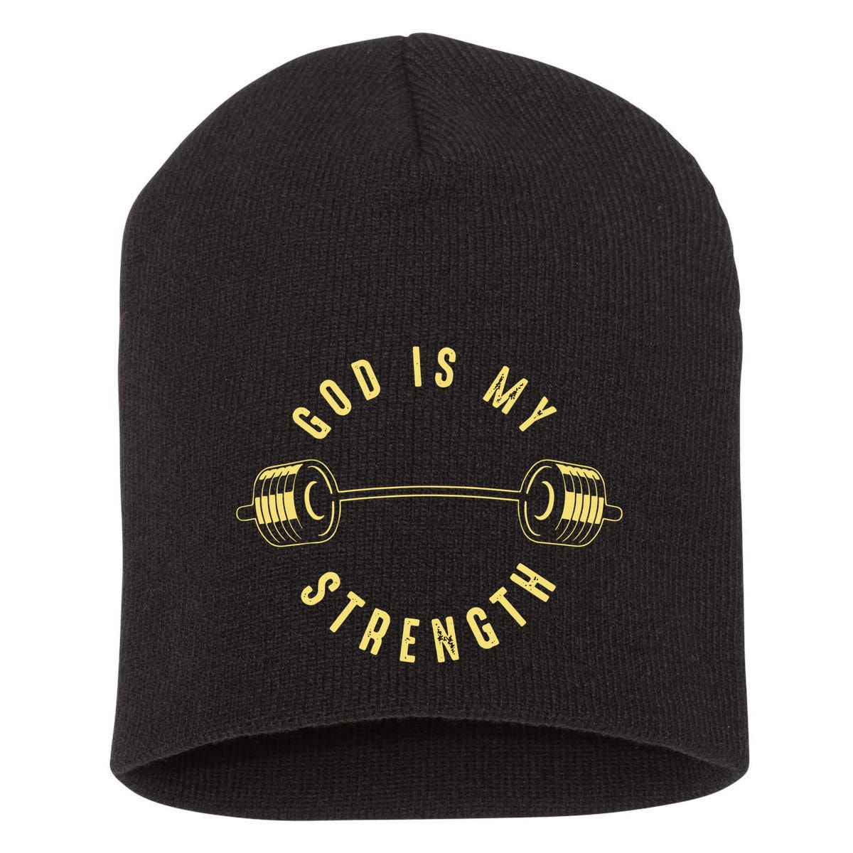 God Is My Strength Short Acrylic Beanie