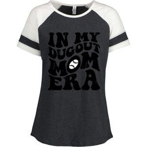 Groovy In My Dugout Mom Era Funny Baseball MotherS Day Meaningful Gift Enza Ladies Jersey Colorblock Tee