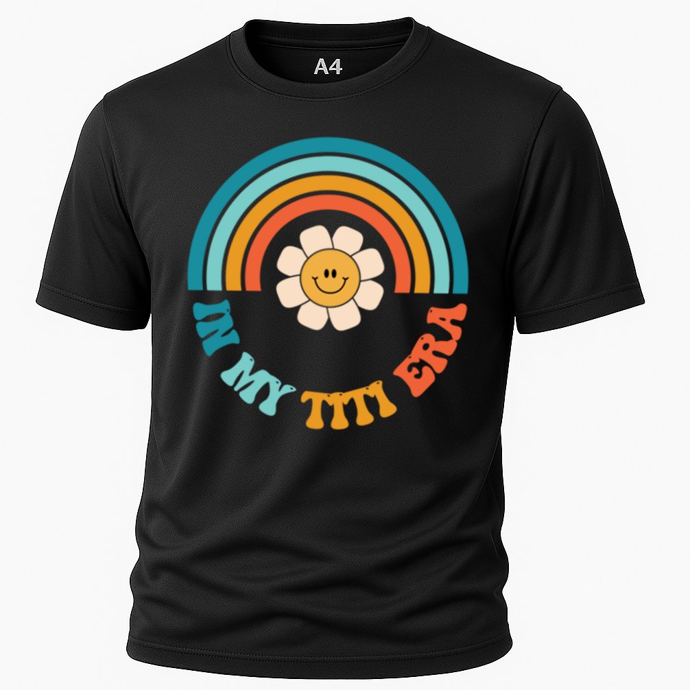 Groovy In My Titi Era Best Aunt Ever Auntie Funny Gift Cooling Performance Crew T-Shirt
