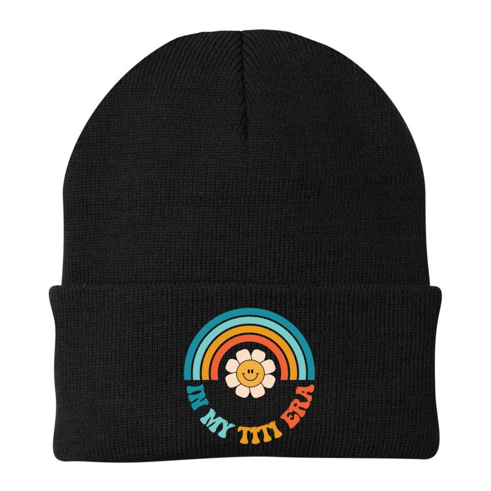 Groovy In My Titi Era Best Aunt Ever Auntie Funny Gift Beanie