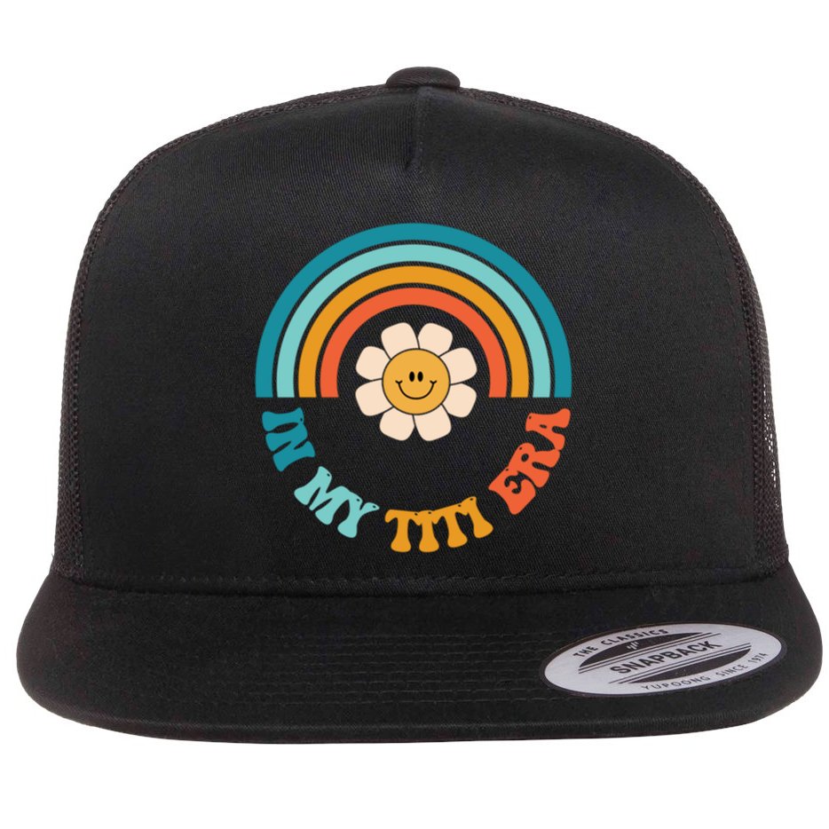 Groovy In My Titi Era Best Aunt Ever Auntie Funny Gift Flat Bill Trucker Hat