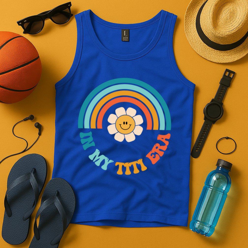 Groovy In My Titi Era Best Aunt Ever Auntie Funny Gift Tank Top
