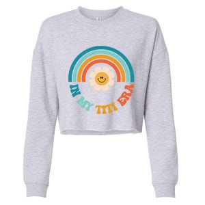 Groovy In My Titi Era Best Aunt Ever Auntie Front And Back Funny Gift Cropped Pullover Crew