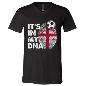 Georgia In My Dna Georgian Flag Team Georgia V-Neck T-Shirt