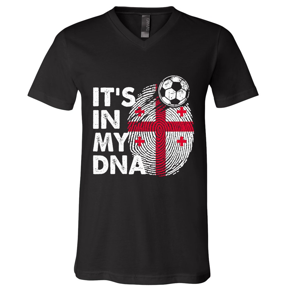 Georgia In My Dna Georgian Flag Team Georgia V-Neck T-Shirt