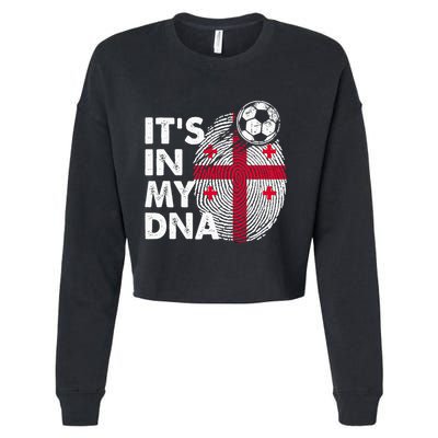 Georgia In My Dna Georgian Flag Team Georgia Cropped Pullover Crew