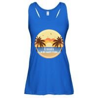 Grenada Is My Happy Place Fun Beach Vacation Palm Trees Sun Meaningful Gift Ladies Essential Flowy Tank