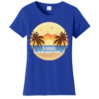 Grenada Is My Happy Place Fun Beach Vacation Palm Trees Sun Meaningful Gift Women's T-Shirt