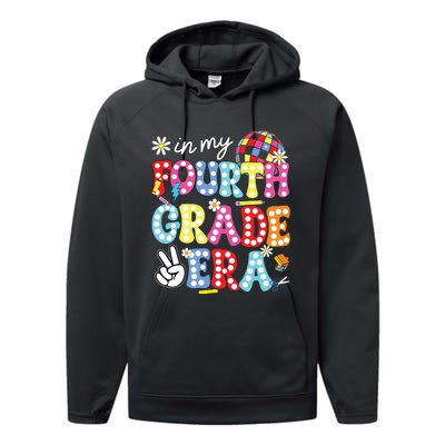 Groovy In My Fourth Grade Era First Day 4th Grade Teache Performance Fleece Hoodie