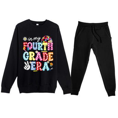 Groovy In My Fourth Grade Era First Day 4th Grade Teache Premium Crewneck Sweatsuit Set