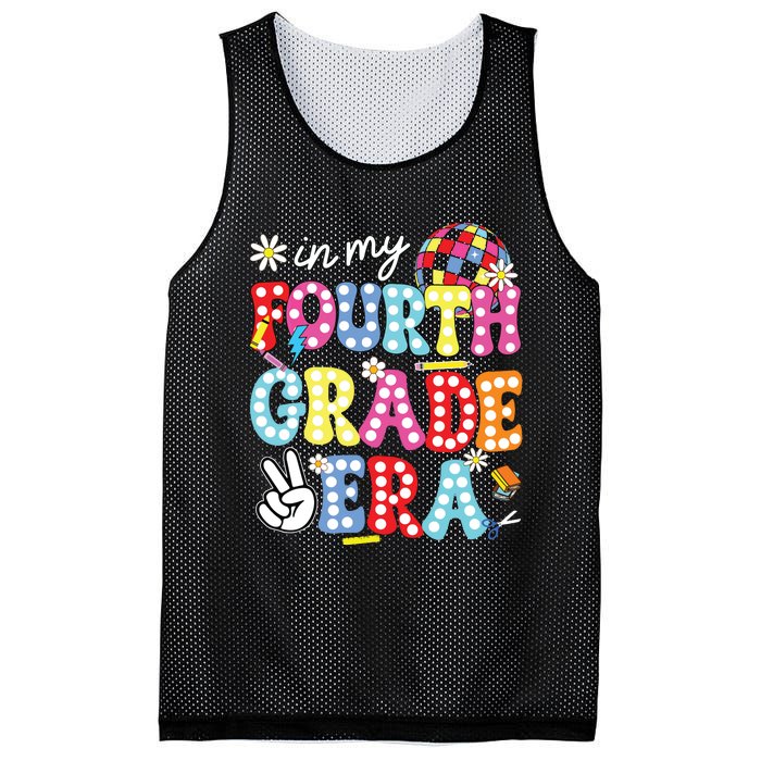 Groovy In My Fourth Grade Era First Day 4th Grade Teache Mesh Reversible Basketball Jersey Tank