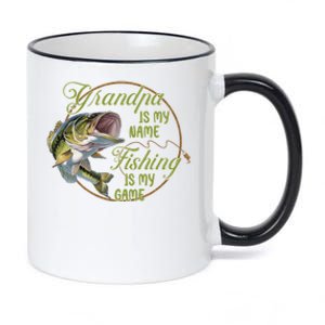 Grandpa Is My Name Fishing Is My Game Best Fathers Day Cute Gift 11oz Black Color Changing Mug