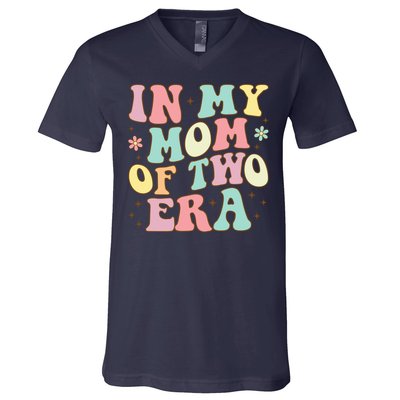 Groovy In My Mom Of Two Era Mother'S Day 2025 V-Neck T-Shirt