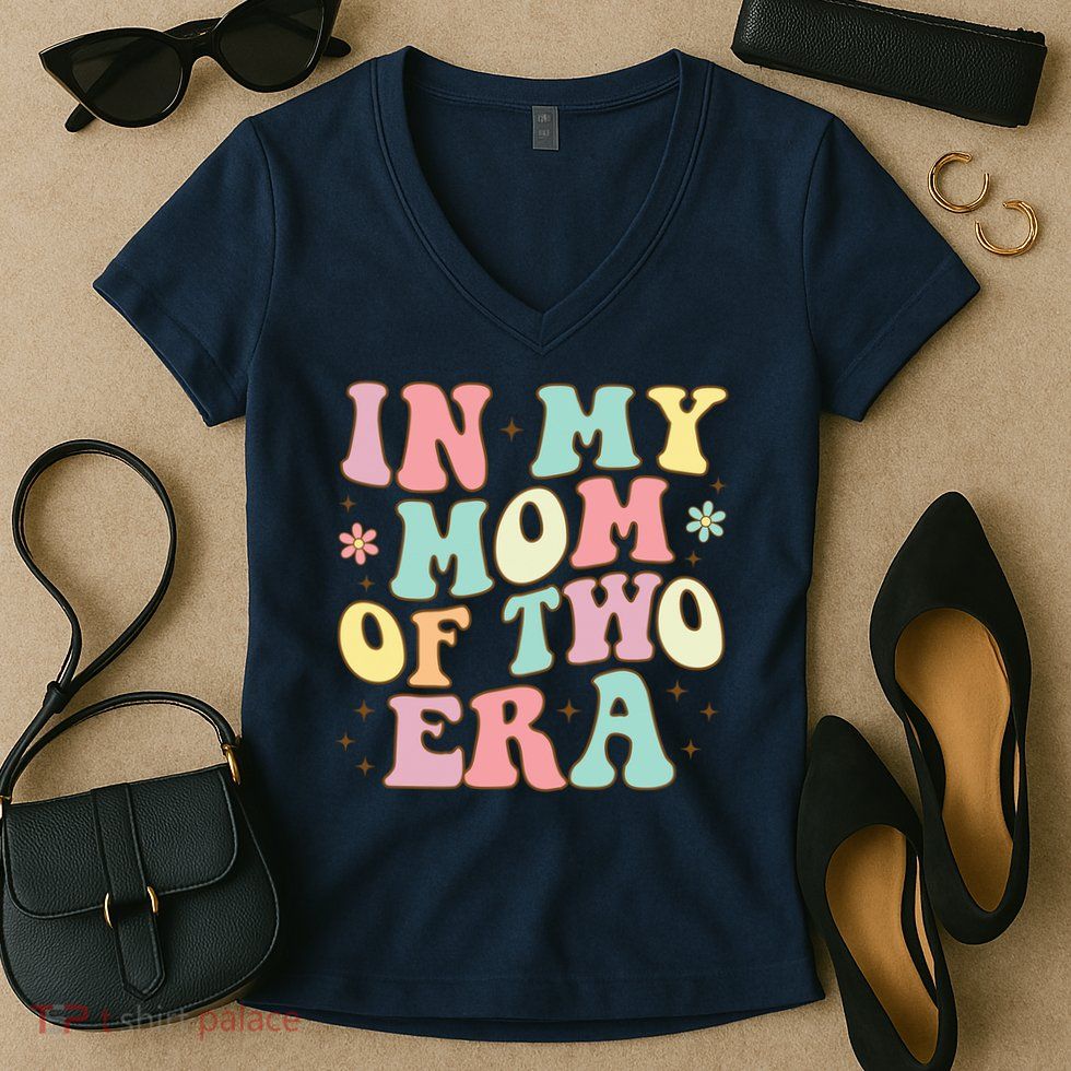 Groovy In My Mom Of Two Era Mother'S Day 2025 Women's V-Neck T-Shirt