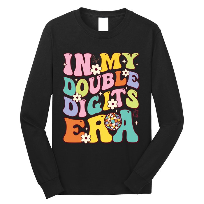 Girl In My Double Digits Era Retro 10 Year Old 10th Birthday Long Sleeve Shirt