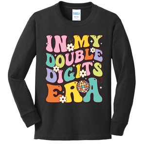 Girl In My Double Digits Era Retro 10 Year Old 10th Birthday Kids Long Sleeve Shirt