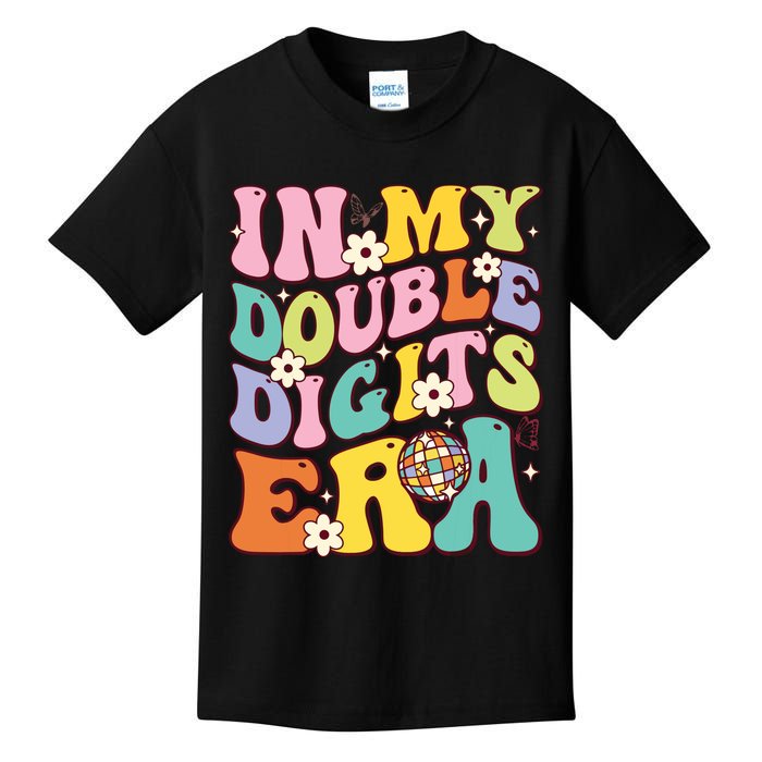 Girl In My Double Digits Era Retro 10 Year Old 10th Birthday Kids T-Shirt