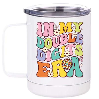 Girl In My Double Digits Era Retro 10 Year Old 10th Birthday 12 oz Stainless Steel Tumbler Cup