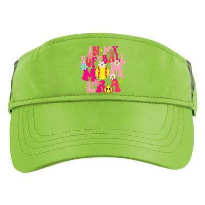 Groovy In My Softball Mom Era Life Game Day Vibes Mama Pink Adult Drive Performance Visor