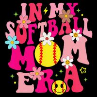 Groovy In My Softball Mom Era Life Game Day Vibes Mama Pink Flexfit Unipanel Trucker Cap