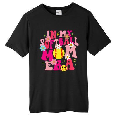 Groovy In My Softball Mom Era Life Game Day Vibes Mama Pink Tall Fusion ChromaSoft Performance T-Shirt