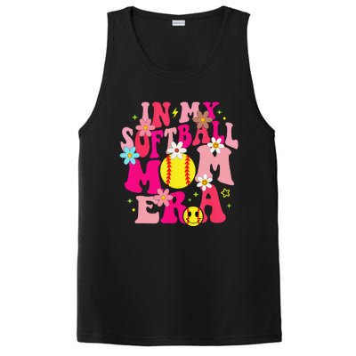 Groovy In My Softball Mom Era Life Game Day Vibes Mama Pink PosiCharge Competitor Tank