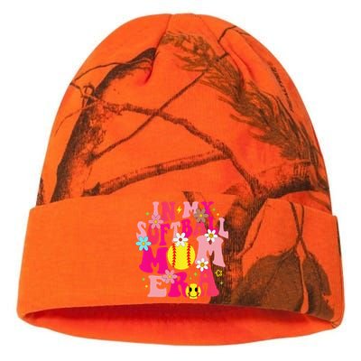 Groovy In My Softball Mom Era Life Game Day Vibes Mama Pink Kati Licensed 12" Camo Beanie