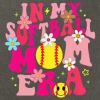 Groovy In My Softball Mom Era Life Game Day Vibes Mama Pink Cotton Canvas Backpack