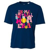 Groovy In My Softball Mom Era Life Game Day Vibes Mama Pink Cooling Performance Crew T-Shirt