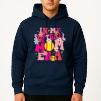 Groovy In My Softball Mom Era Life Game Day Vibes Mama Pink Hoodie