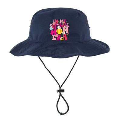 Groovy In My Softball Mom Era Life Game Day Vibes Mama Pink Bucket Hat