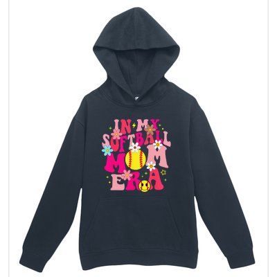 Groovy In My Softball Mom Era Life Game Day Vibes Mama Pink Urban Pullover Hoodie