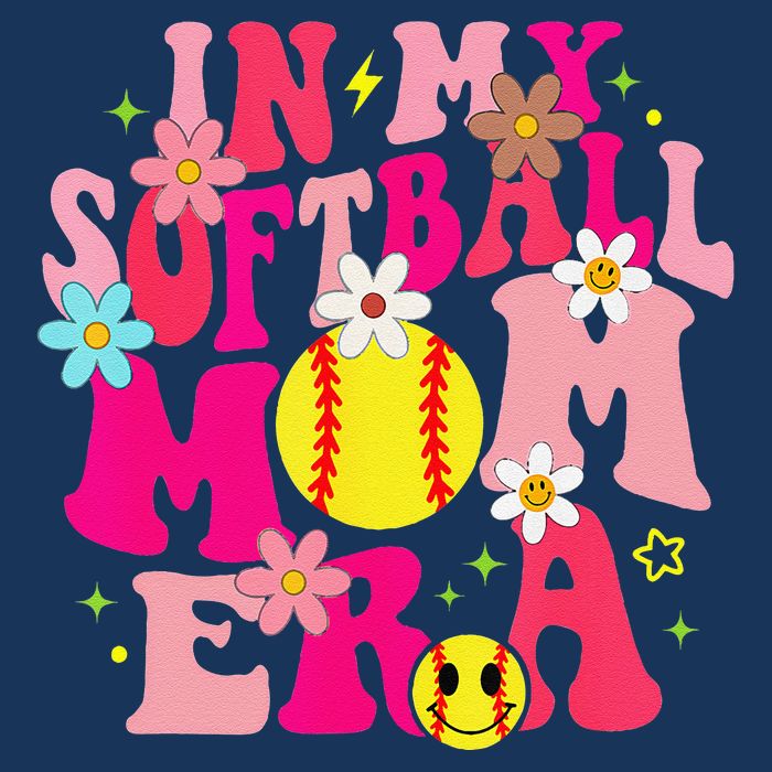 Groovy In My Softball Mom Era Life Game Day Vibes Mama Pink Magnet
